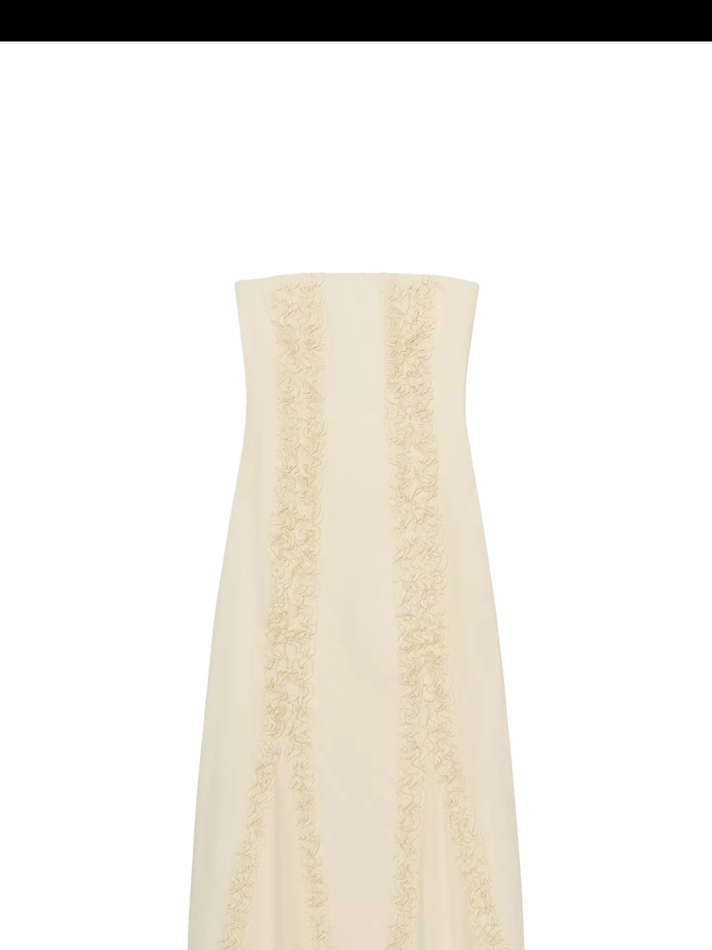 Zara Strapless Cream Embroidered Column Gown
